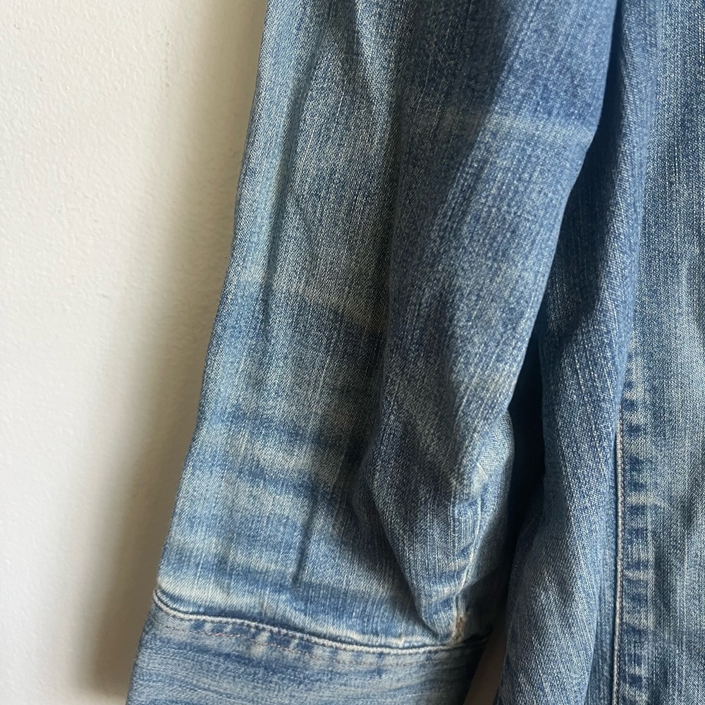 Gap Vintage Y2K Denim Shacket Blue Jean Jacket Faded Thrash Grunge Preppy Rodeo - Picture 5 of 9